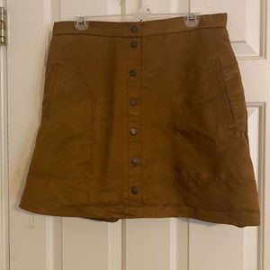 Brown suede high waisted skirt